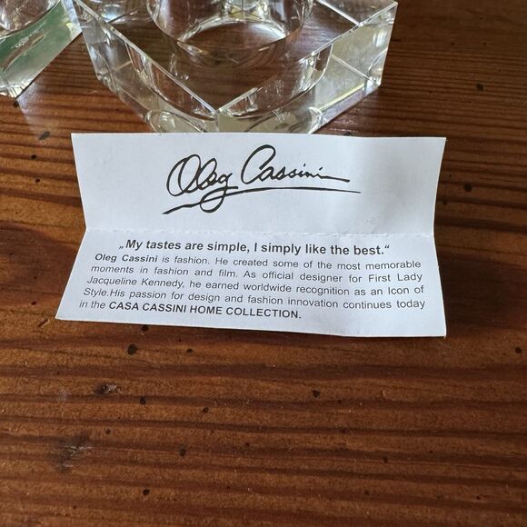 Oleg Cassini Crystal Votive Sedoma Candle Holder Signed Boxed Set Of 2 Units New - Picture 13 of 16